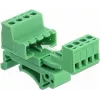 DeLOCK Terminal Block Set for DIN Rail 4 Pin with 5.08 mm Pitch Angled