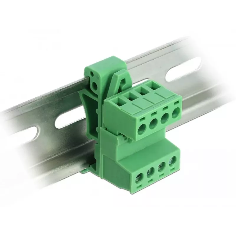 DeLOCK Terminal Block Set for DIN Rail 4 Pin with 5.08 mm Pitch Angled