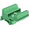 DeLOCK Terminal Block Set for DIN Rail, 8-Pin, 5.08 mm Pitch, Angled, Green