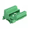 DeLOCK Terminal Block Set for DIN Rail, 8-Pin, 5.08 mm Pitch, Angled, Green