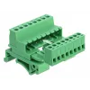 DeLOCK Terminal Block Set for DIN Rail, 8-Pin, 5.08 mm Pitch, Angled, Green
