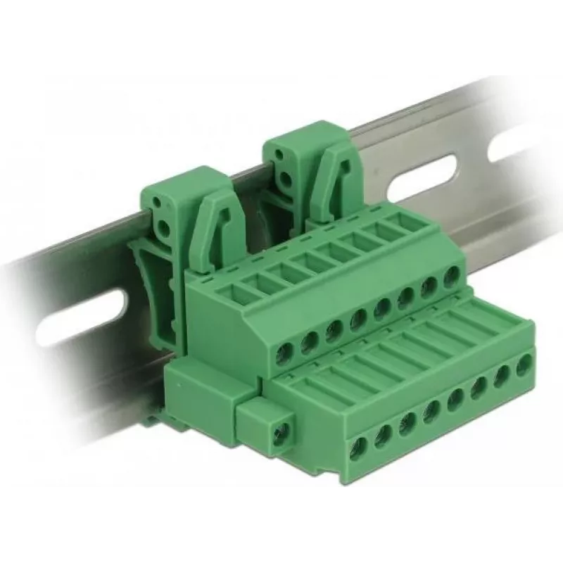 Delock Terminal Block Set for DIN Rail 8-Pin with Screw Lock