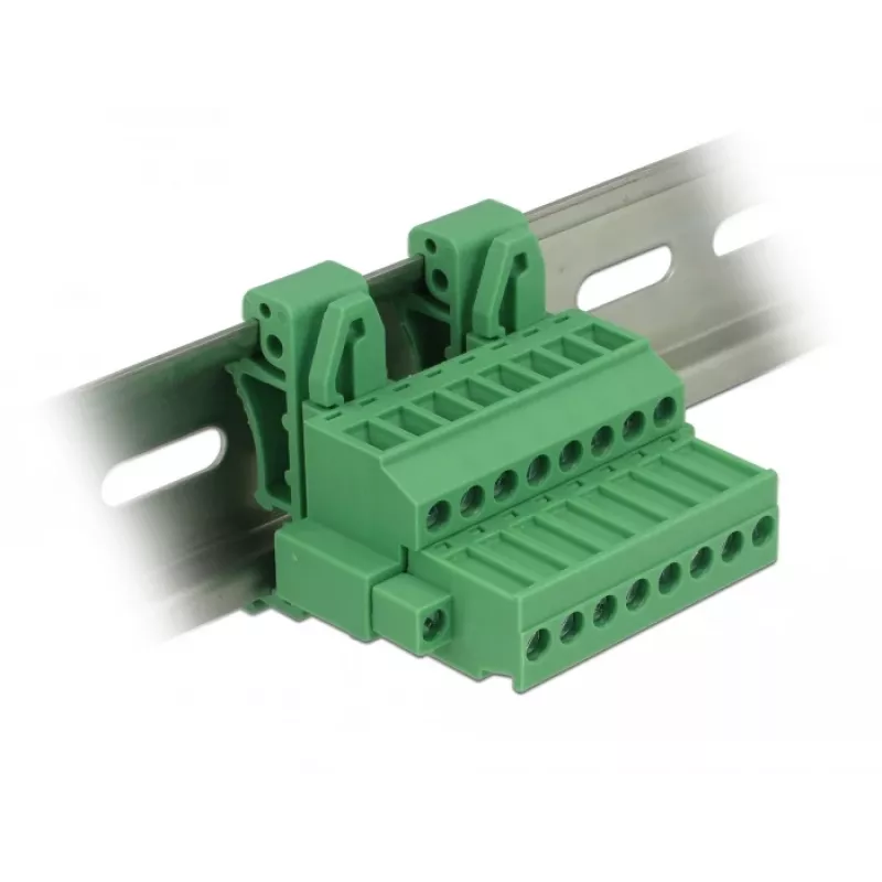 Delock Terminal Block Set for DIN Rail 8-Pin with Screw Lock