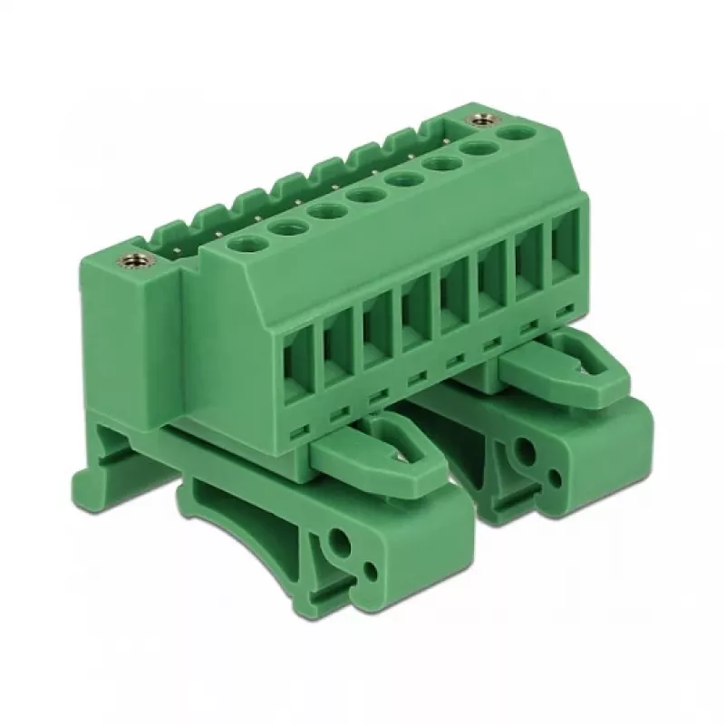 Delock Terminal Block Set for DIN Rail 8-Pin with Screw Lock