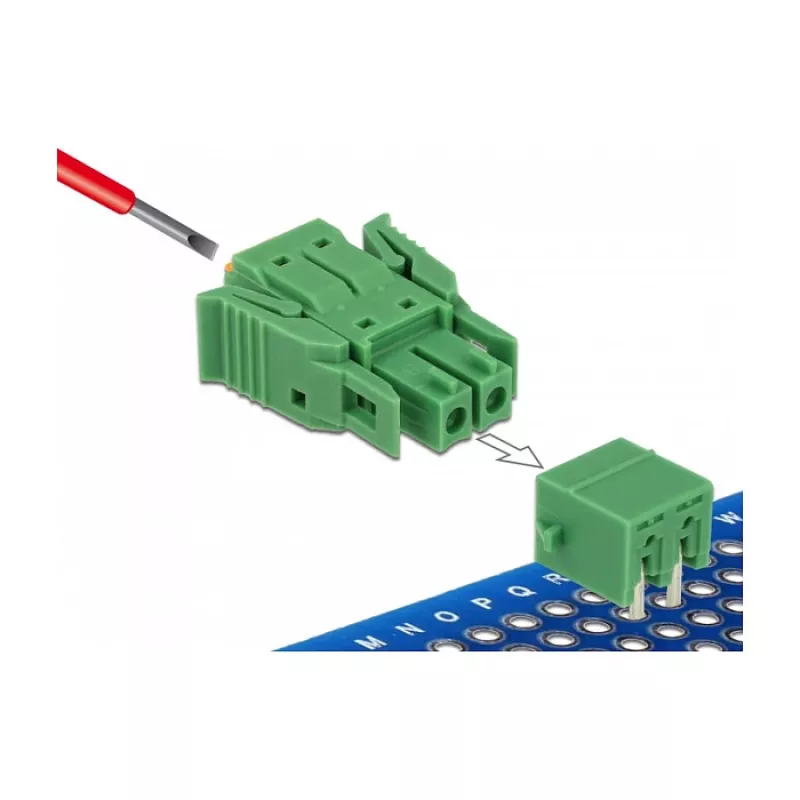 Delock Terminal Block Set for PCB 2 Pin 3.81 mm Pitch Horizontal 65952