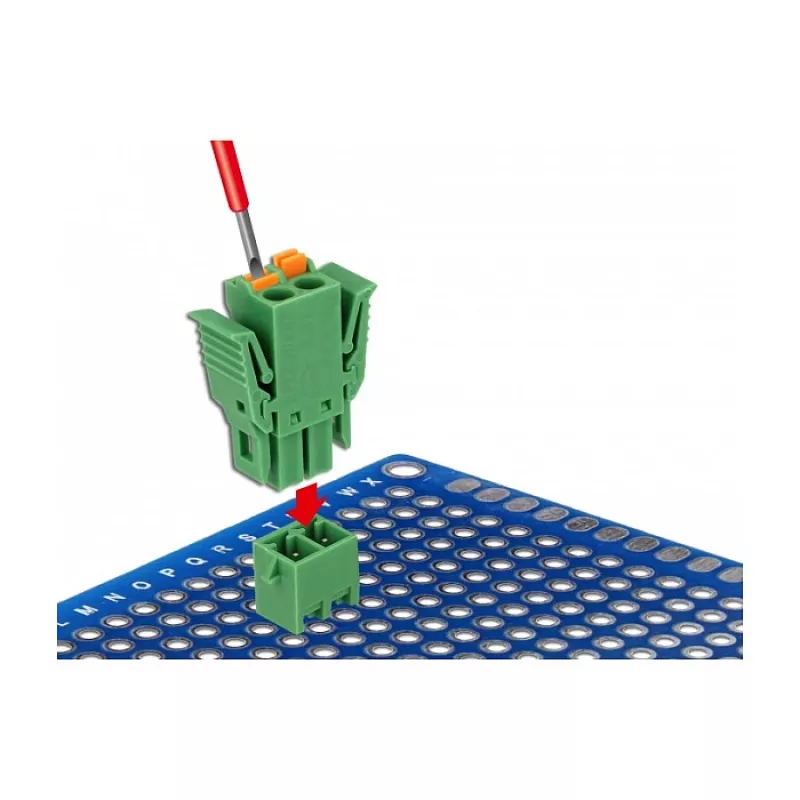 Delock Terminal Block Set for PCB 2 Pin 3.81 mm Pitch Vertical (65968)