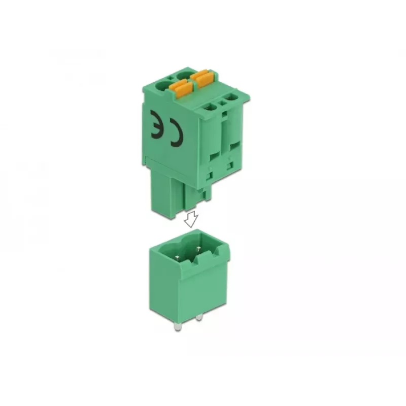 Delock Terminal Block Set for PCB, 2 Pin, 5.08 mm Pitch, Vertical 66500