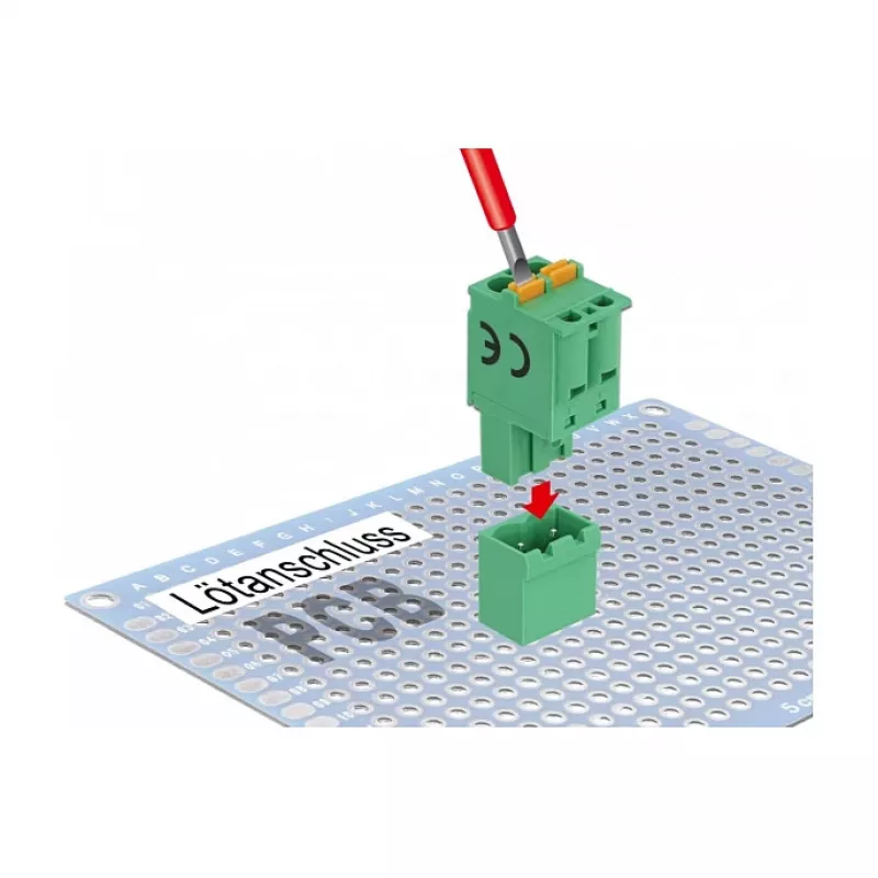 Delock Terminal Block Set for PCB, 2 Pin, 5.08 mm Pitch, Vertical 66500