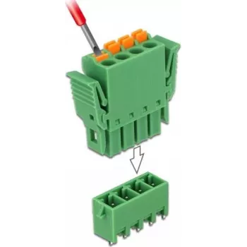 Delock Terminal Block Set for PCB 4 Pin 3.81 mm Pitch Vertical (65970)