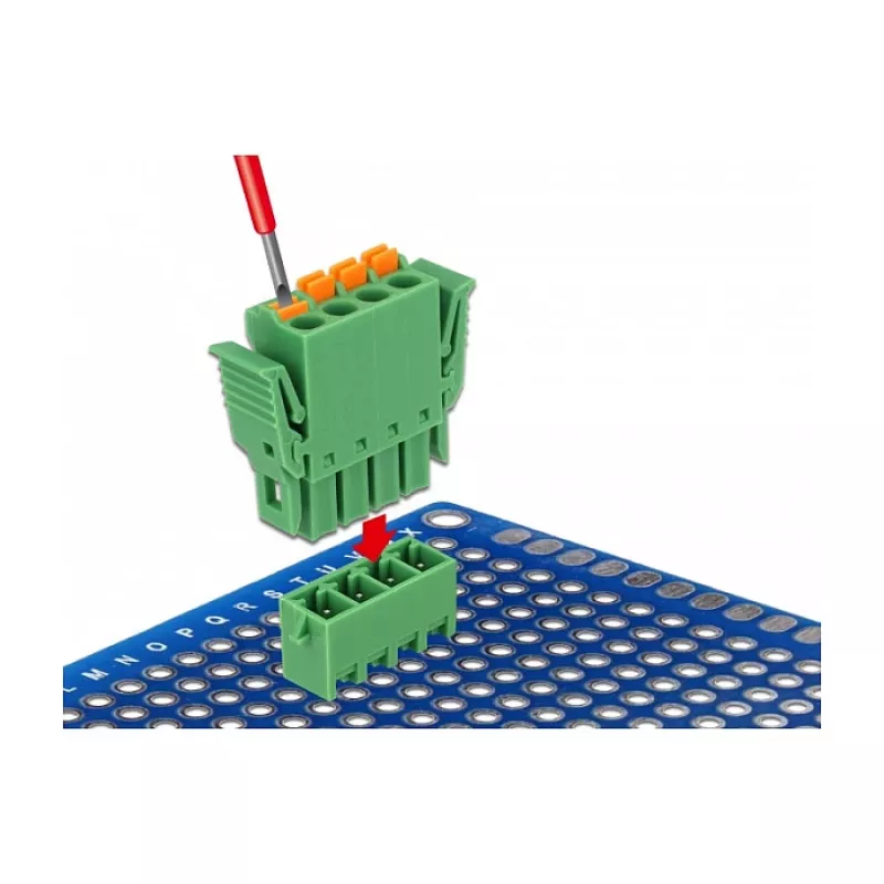 Delock Terminal Block Set for PCB 4 Pin 3.81 mm Pitch Vertical (65970)