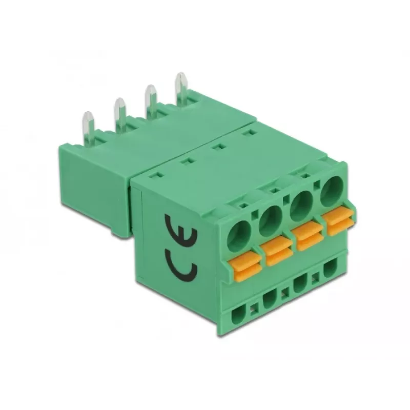 Delock Terminal Block Set for PCB 4 Pin 5.08 mm Pitch Horizontal 66506