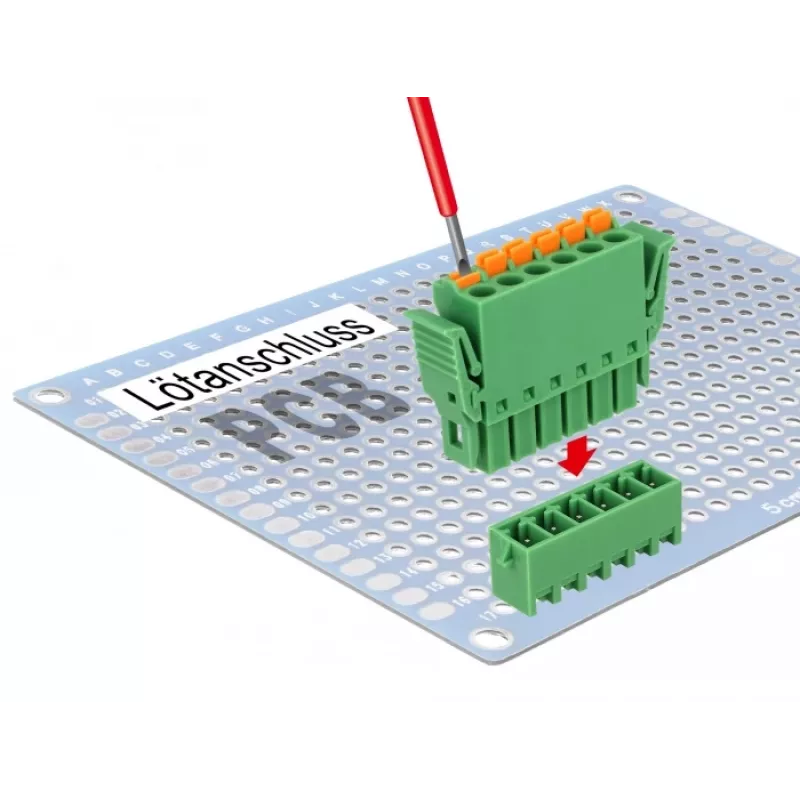 Delock Terminal Block Set for PCB 6 Pin 3.81 mm Pitch Vertical (65972)