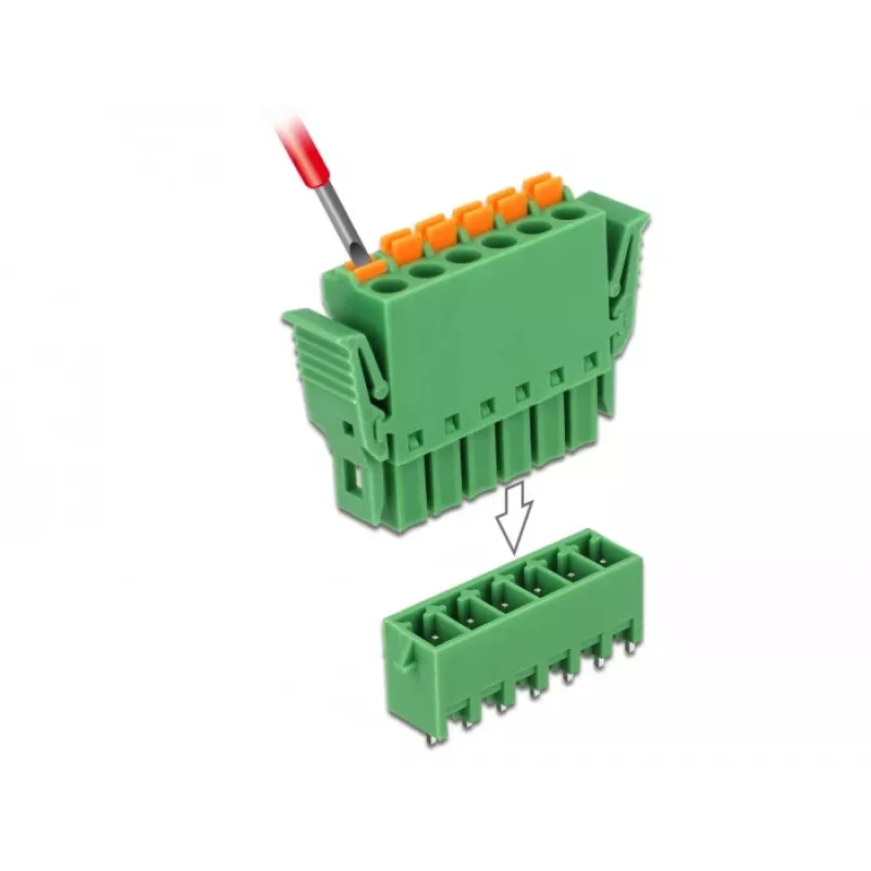 Delock Terminal Block Set for PCB 6 Pin 3.81 mm Pitch Vertical (65972)