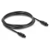 Delock TOSLINK Cable, Plug to Plug, 4 mm Diameter, 1.5 m, Black