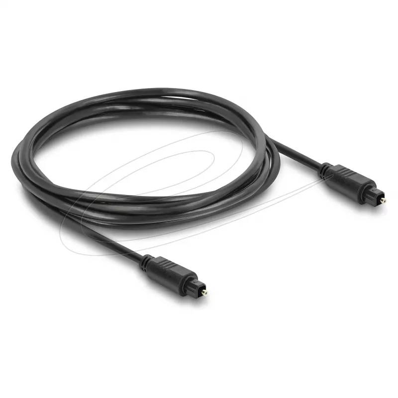 Delock TOSLINK Cable, Plug to Plug, 4 mm Diameter, 1.5 m, Black