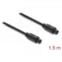 Delock TOSLINK Cable, Plug to Plug, 4 mm Diameter, 1.5 m, Black