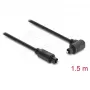 Delock TOSLINK Digital Optical Audio Cable, 90° Angled to Straight, 1.5 m, 4 mm, Black