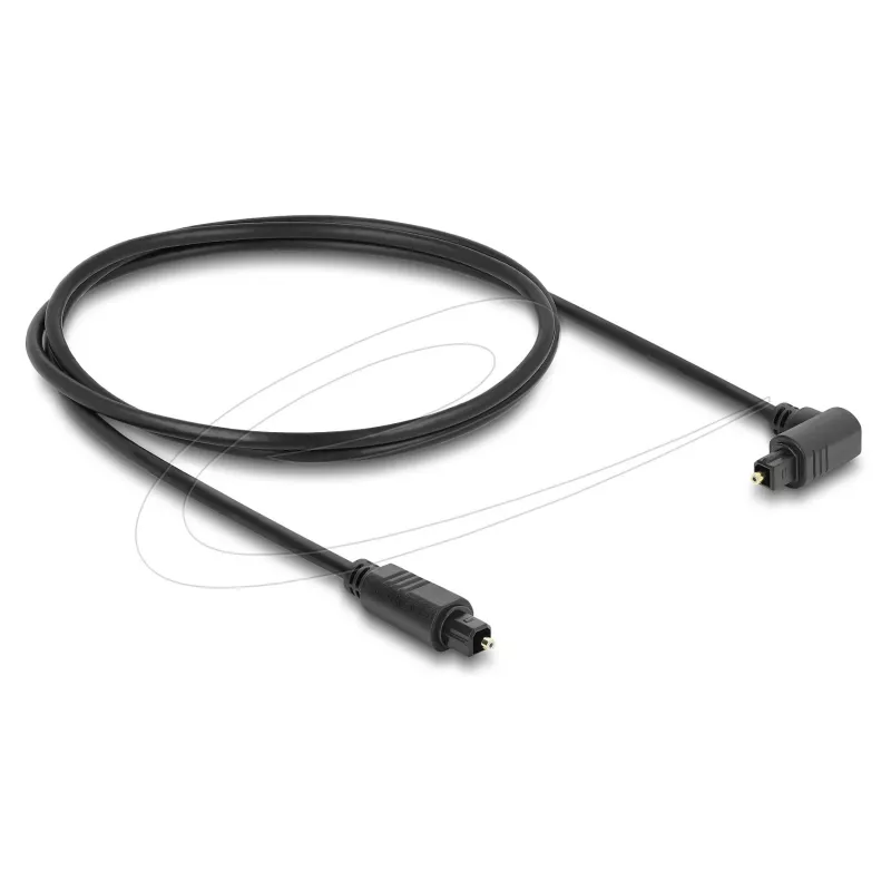 Delock TOSLINK Optical Audio Cable 1m - 90° Angled to Straight - 4mm - Black