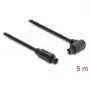 Delock TOSLINK Optical Audio Cable 5m, 90° Angled to Straight Connectors, 4mm, Black