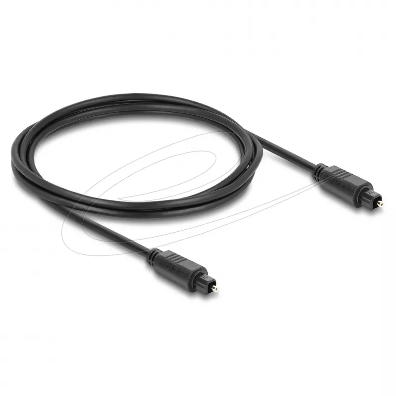 Delock TOSLINK Optical Audio Cable, Male to Male, 4 mm, 2 m, Black