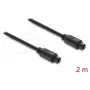 Delock TOSLINK Optical Audio Cable, Male to Male, 4 mm, 2 m, Black
