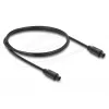 Delock TOSLINK Optical Audio Cable, Plug to Plug, 4 mm Diameter, 1 m, Black