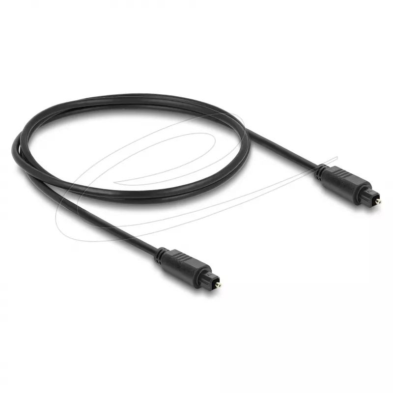 Delock TOSLINK Optical Audio Cable, Plug to Plug, 4 mm Diameter, 1 m, Black