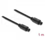 Delock TOSLINK Optical Audio Cable, Plug to Plug, 4 mm Diameter, 1 m, Black