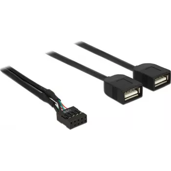 Delock USB 2.0 Pin Header to 2 x Type-A Female Adapter Cable 40 cm 83823