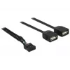 Delock USB 2.0 Pin Header to 2 x Type-A Female Adapter Cable 40 cm 83823