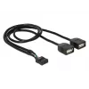 Delock USB 2.0 Pin Header to 2 x Type-A Female Adapter Cable 40 cm 83823