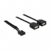 Delock USB 2.0 Pin Header to 2 x Type-A Female Adapter Cable 40 cm 83823