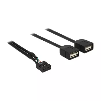 Delock USB 2.0 Pin Header to 2 x Type-A Female Adapter Cable 40 cm 83823