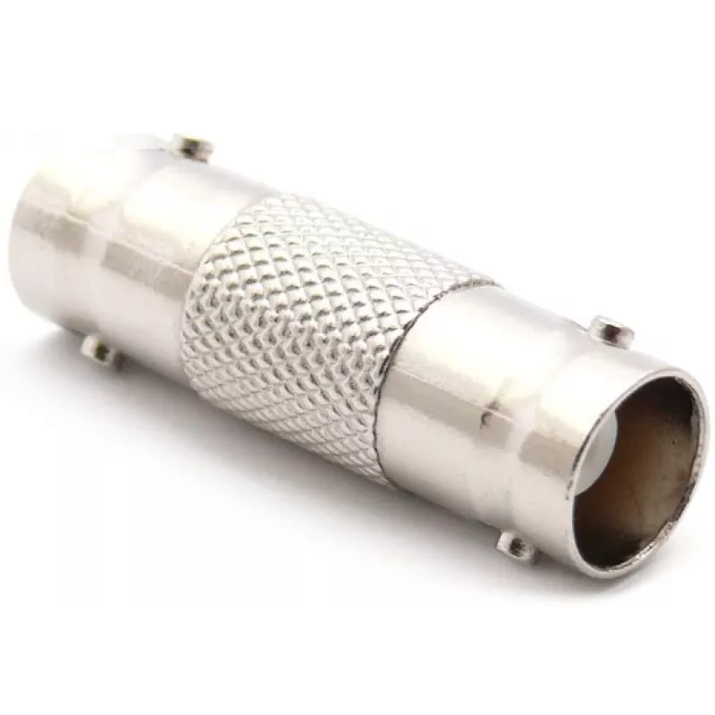 DELTA BNC Female to BNC Female Coupler Adapter, 75 Ohm, Nickel-Plated Brass, Double BNC-BNC