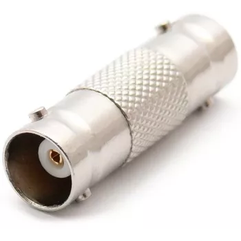 DELTA BNC Female to BNC Female Coupler Adapter, 75 Ohm, Nickel-Plated Brass, Double BNC-BNC