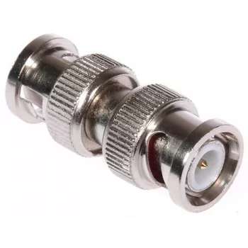 DELTA BNC Male to BNC Male Straight Coupler Adapter, 75 Ohm, Nickel-Plated Brass, PTFE Insulator