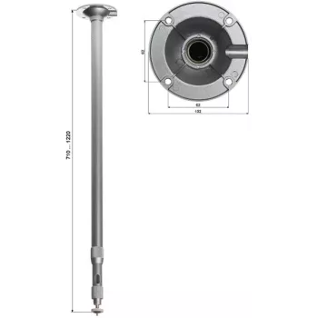DELTA BR-60X120 Telescopic Ceiling Mount for CCTV Cameras, 710–1220 mm, White