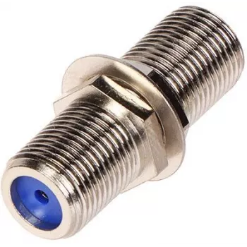 DELTA F-Type Female to F-Type Female Coaxial Coupler Connector, 75 Ohm, Brass Copper Plated