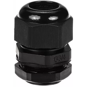 DELTA Insulated Cable Gland G3/4-BLACK IP68 3/4