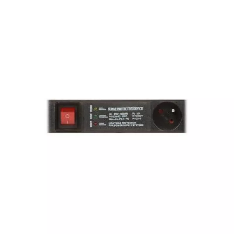 DELTA PD-6/R-SPD-3L 6-Outlet Surge Protected Power Strip with 2-Pole Switch, 1.5m Cable, Type E Sockets, 2300W, Black