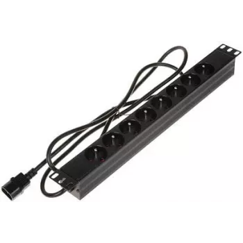 DELTA PD-8/R/IEC-N 8-Outlet 1U Rackmount PDU, IEC C13, 10A, 250V, Black