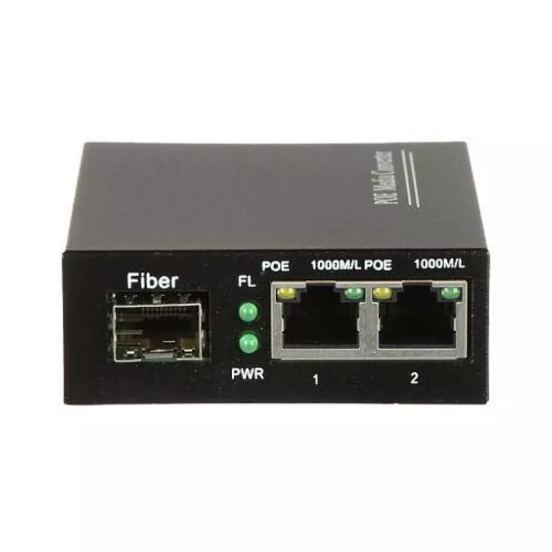 DELTA SPS-2P/1SFP Industrial PoE+ Switch, 2 Gigabit RJ45 + 1 SFP, 60W Budget, DIN Rail