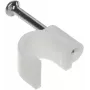 DELTA TRZ-7/100 Cable Clip White 100 pcs - 7mm Round Nail-In Polyethylene Cable Holder for Indoor Cable Management