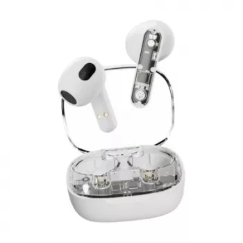 DELTACO Streetz T150 True Wireless Stereo Earbuds, Transparent White