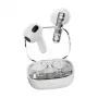 DELTACO Streetz T150 True Wireless Stereo Earbuds, Transparent White