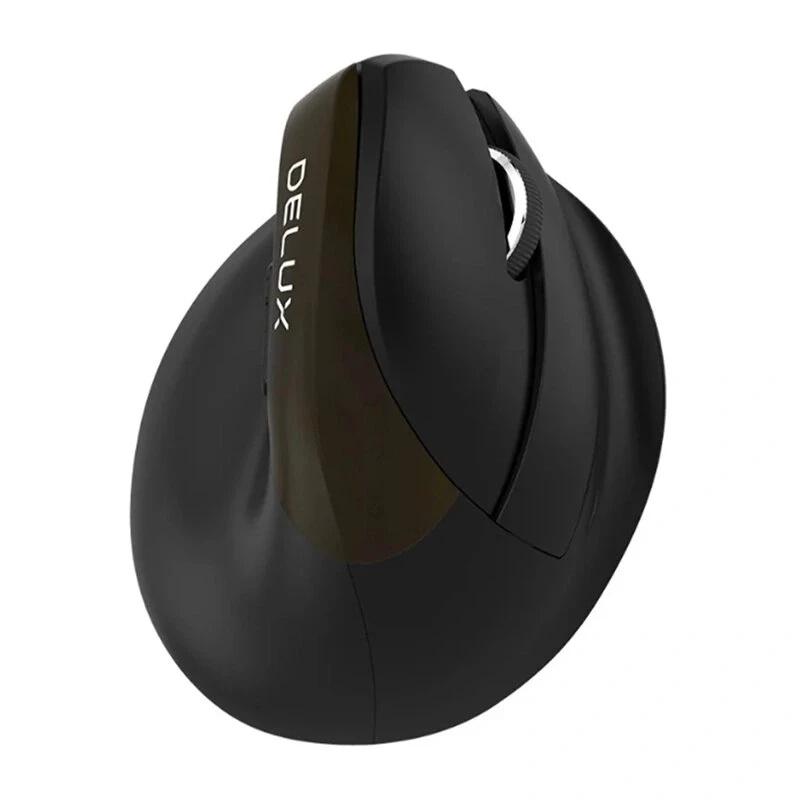 Delux M618 Mini Gold Ergonomic Mouse - 2.4G / Bluetooth 5.0 / USB-C, 4000 DPI, Right-Handed Vertical