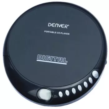 Denver DM-24 Portable CD Player with Headphones, Black