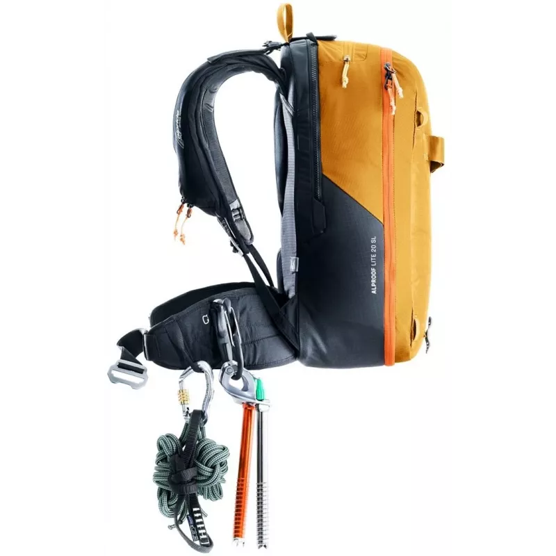 Deuter Alproof Lite 20 SL Avalanche Airbag Backpack + Wash Center I Toiletry Bag Bundle - Cinnamon/Black & Raisin/Caspia