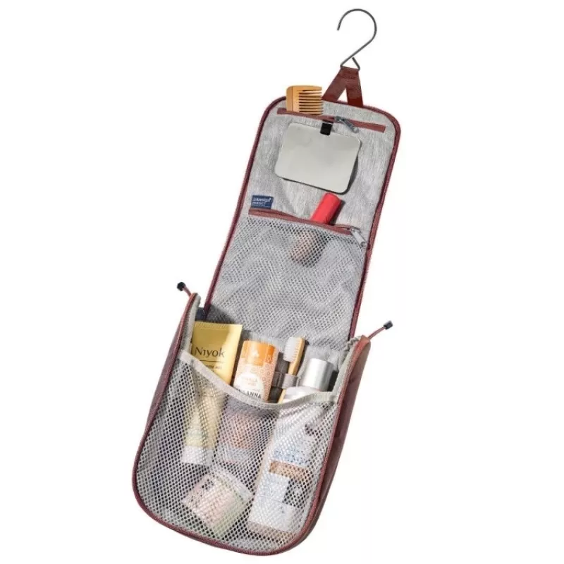 Deuter Alproof Lite 20 SL Avalanche Airbag Backpack + Wash Center I Toiletry Bag Bundle - Cinnamon/Black & Raisin/Caspia