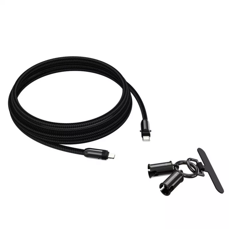 Devia 2-in-1 USB-C to Lightning Cable Lanyard 1.2m 27W Black